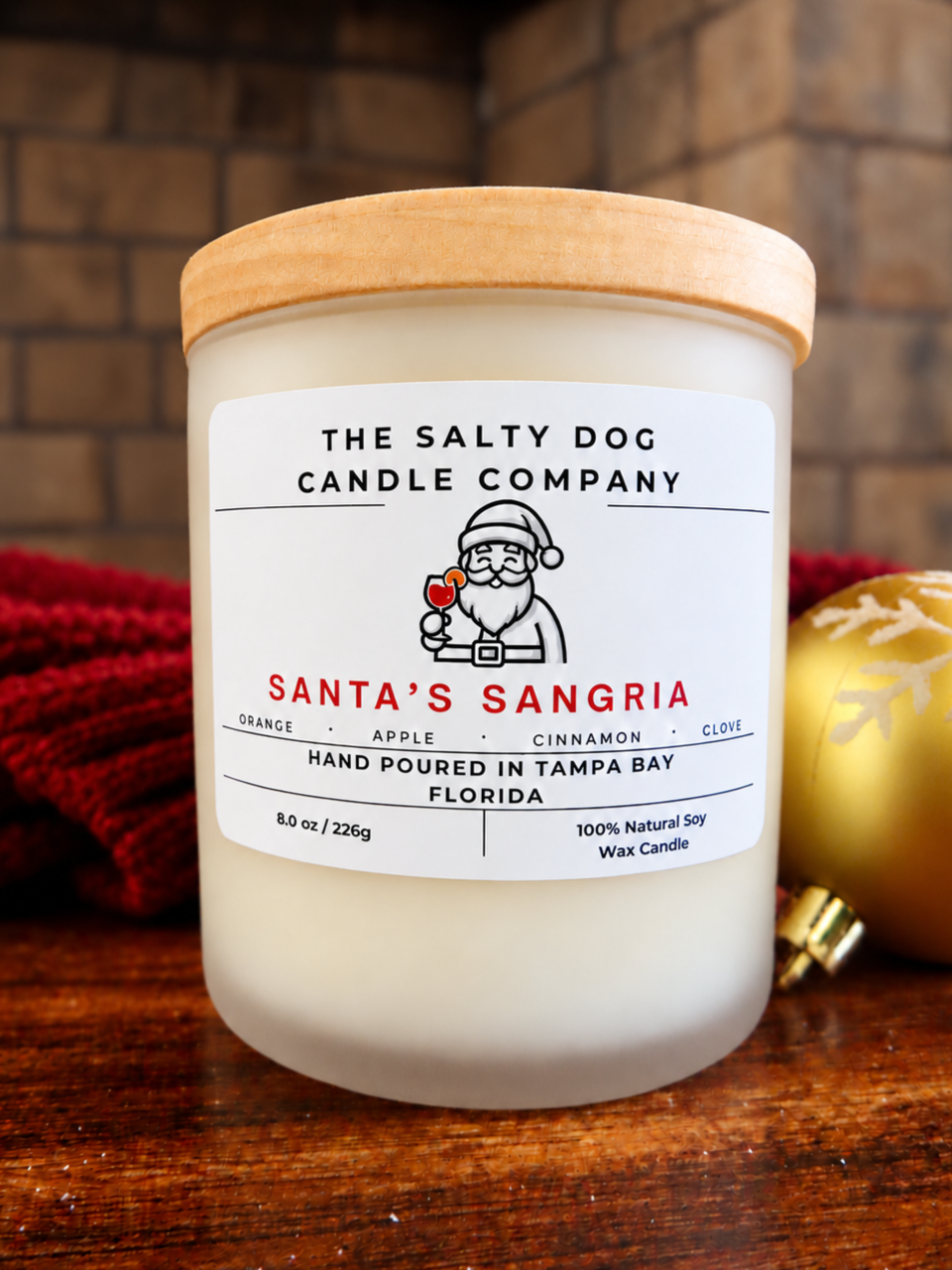 Santa's Sangria handmade soy wax Christmas candle