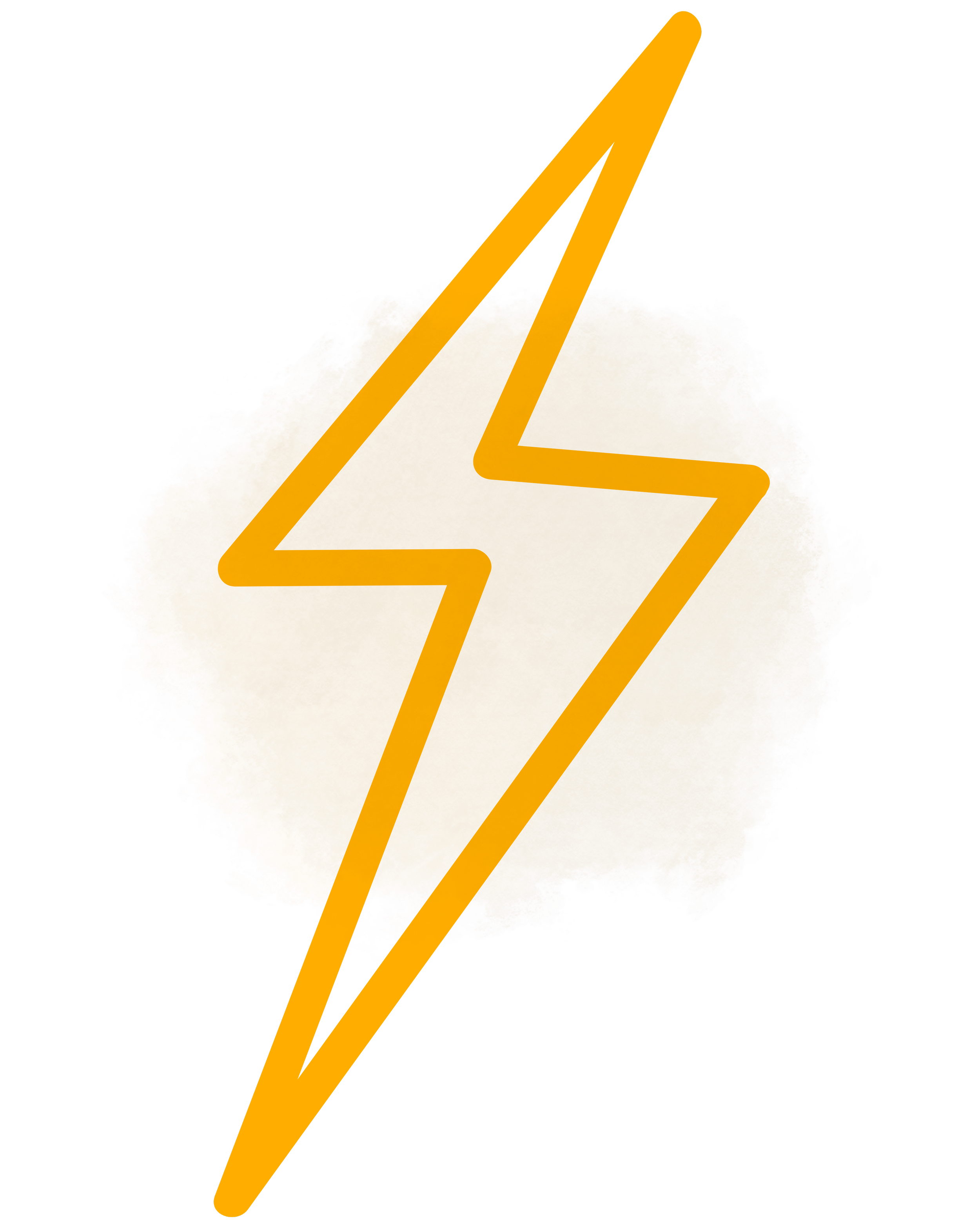 Yellow lightning bolt over orange cloud with dark background.