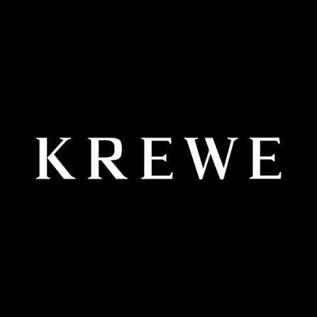 Krewe logo displayed in white text on a black background.