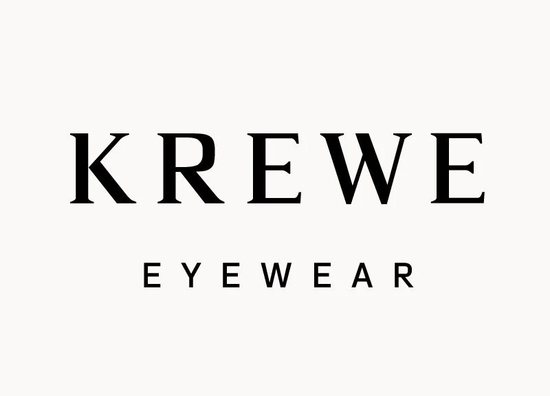 KREWE eyewear logo in black text on a white background