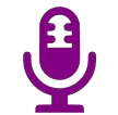 Purple microphone icon