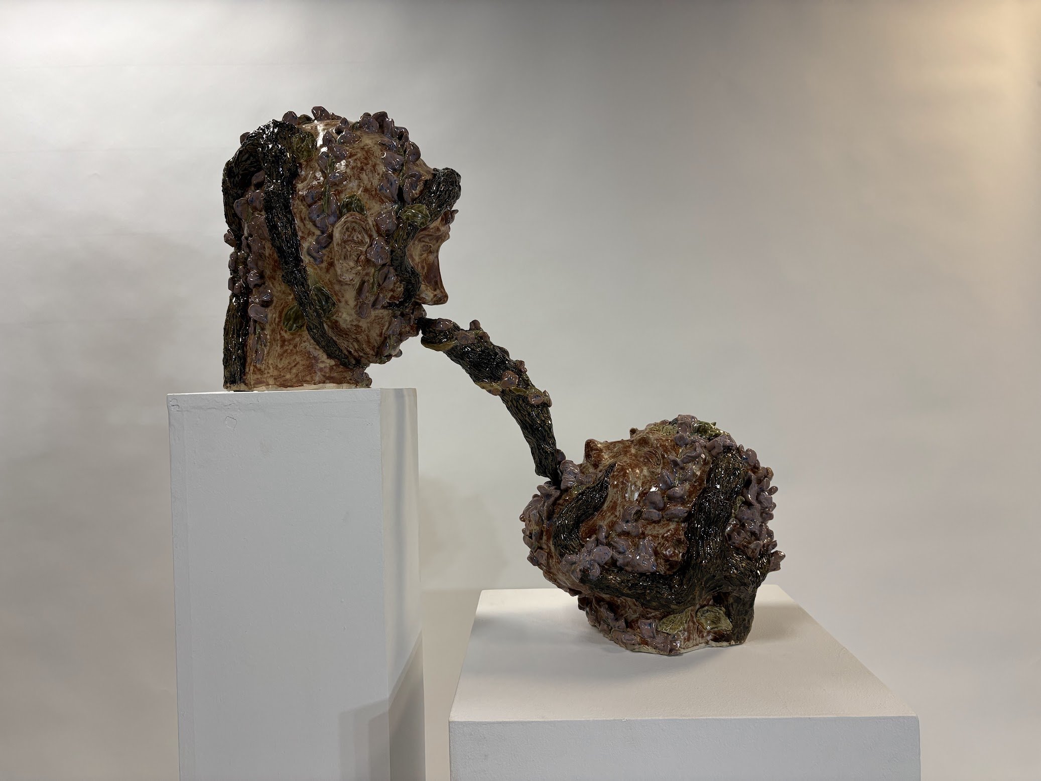 Exchange [opposite view]. B clay and Overglaze. 28” x 30” x 11.5”. 2025