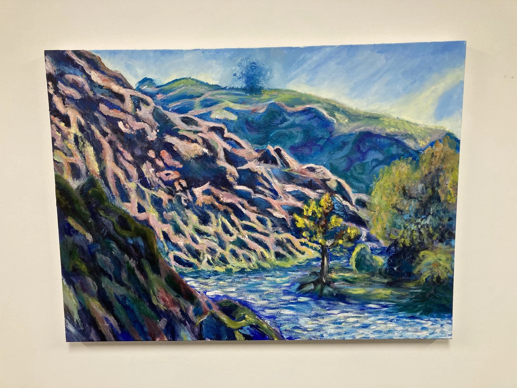 The Petite Creuse River--Forgery
Acryllic Paint and heavy body gel medium on stretched canvas
 25” x 36”
2022