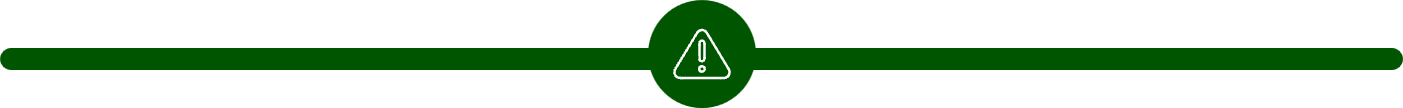 Warning triangle with exclamation mark on a green background.