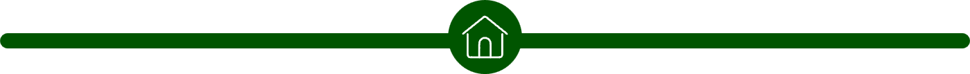 Green icon of a house with a roof and a door inside a green circle, flanked by two green horizontal lines with arrowheads at the ends.