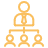 Icon of three people with interconnected lines, representing a network or team.