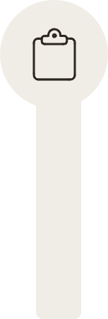 A hand holding a white clipboard.