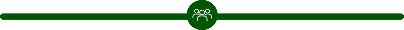 A green banner with icons of three people in the center, connected by a horizontal line.