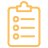 An icon depicting a reporting checklist