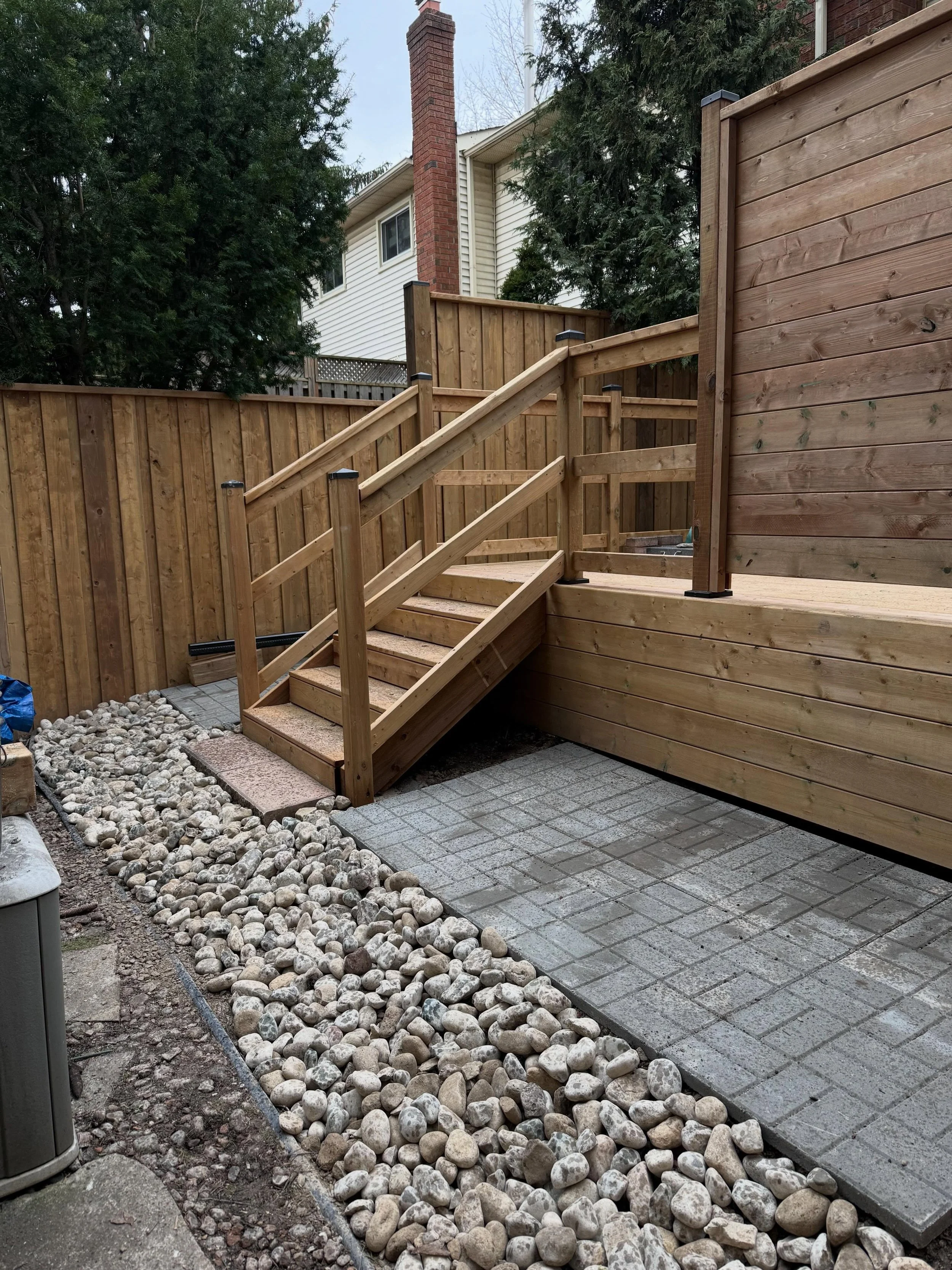 Turned this deck into a much more private space by adding a custom privacy wall to block the view from the apartments behind 🌲🏡

Before ➡️ After.