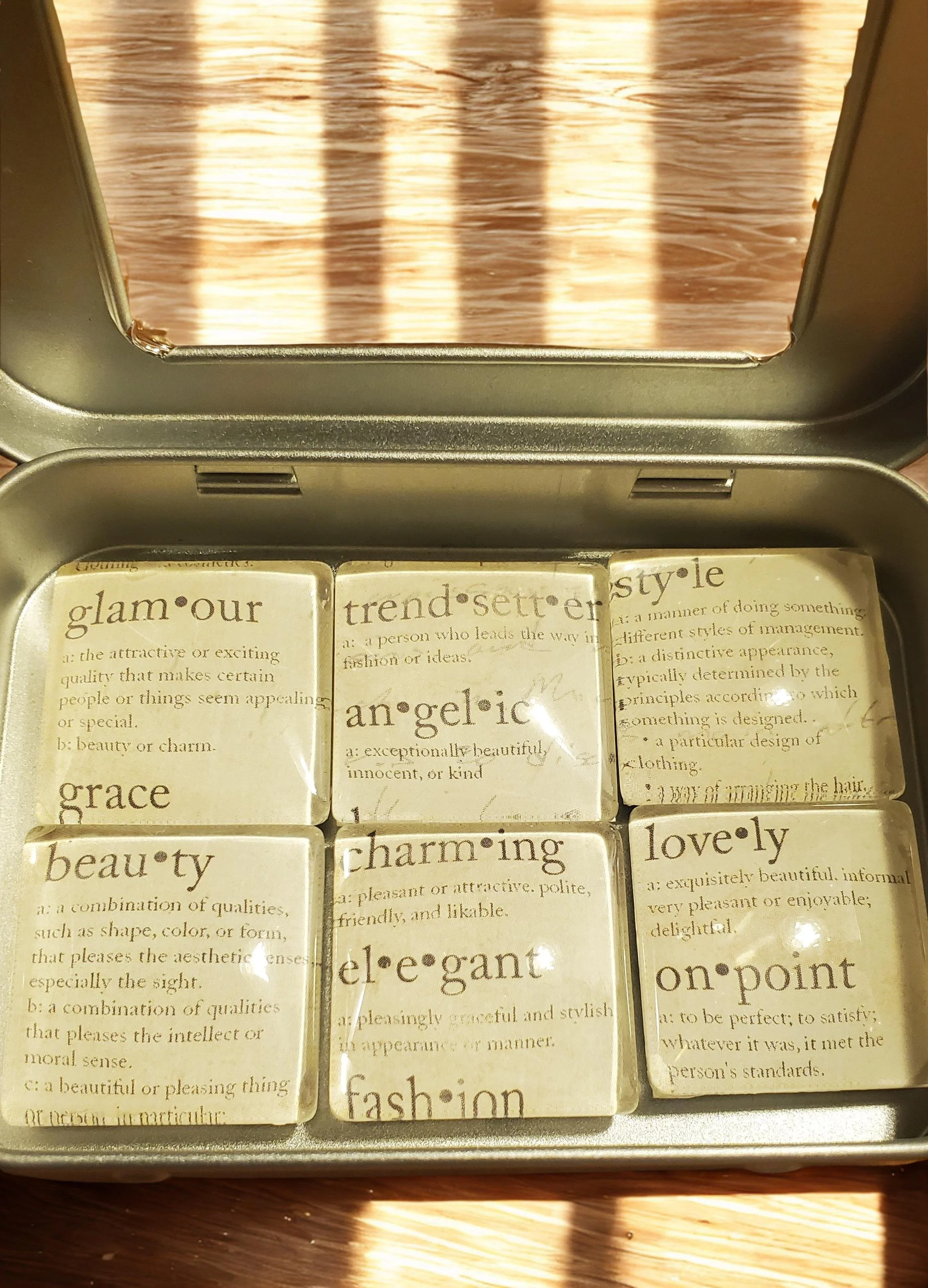 ✨ Chic Words Glass Magnet Set