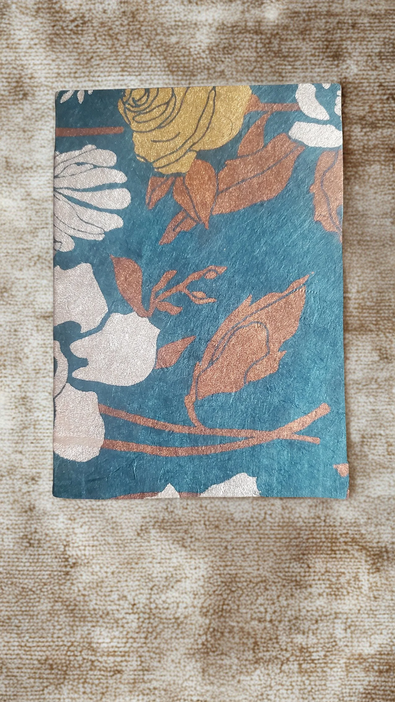 Mini Journal-Blue Floral Shimmer