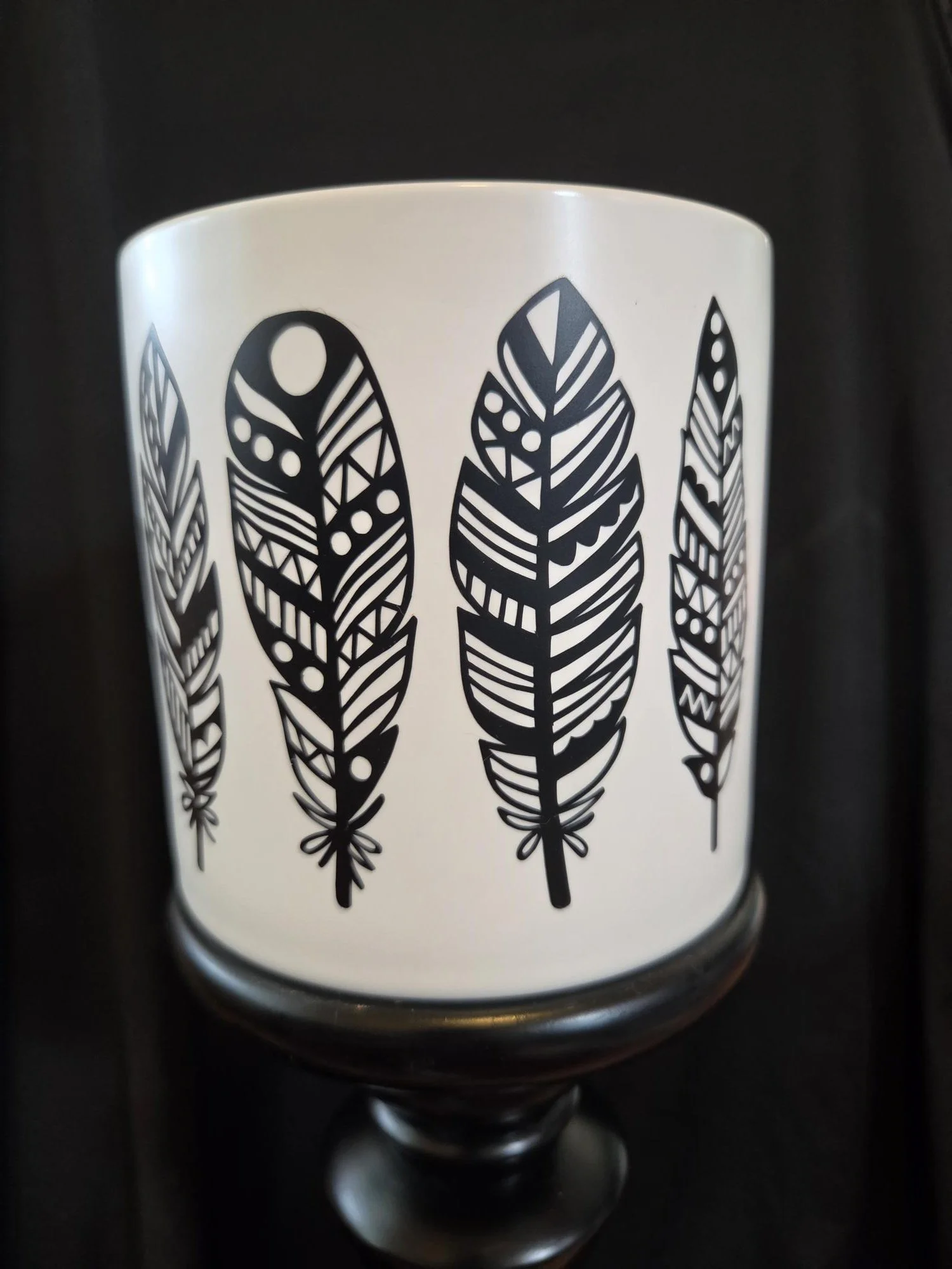 Boho Feather Ceramic Planter