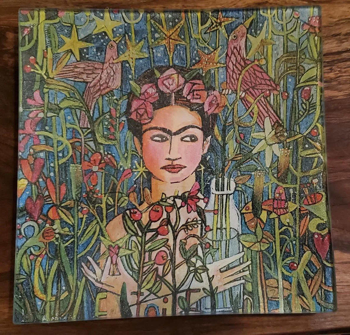 Handmade Frida-Inspired Glass Trinket Plate