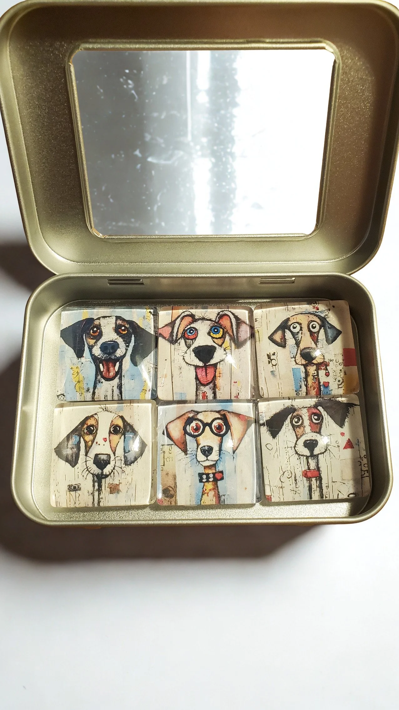 🐶Colorful Dog Faces Glass Magnet Set