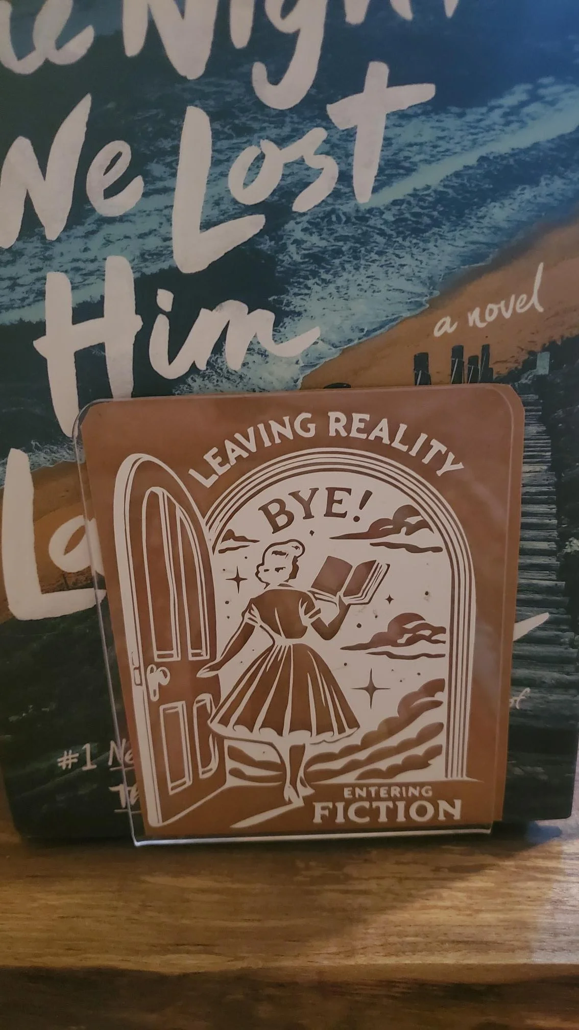 📖 Leaving Reality Entering Fiction Acrylic Book Ends