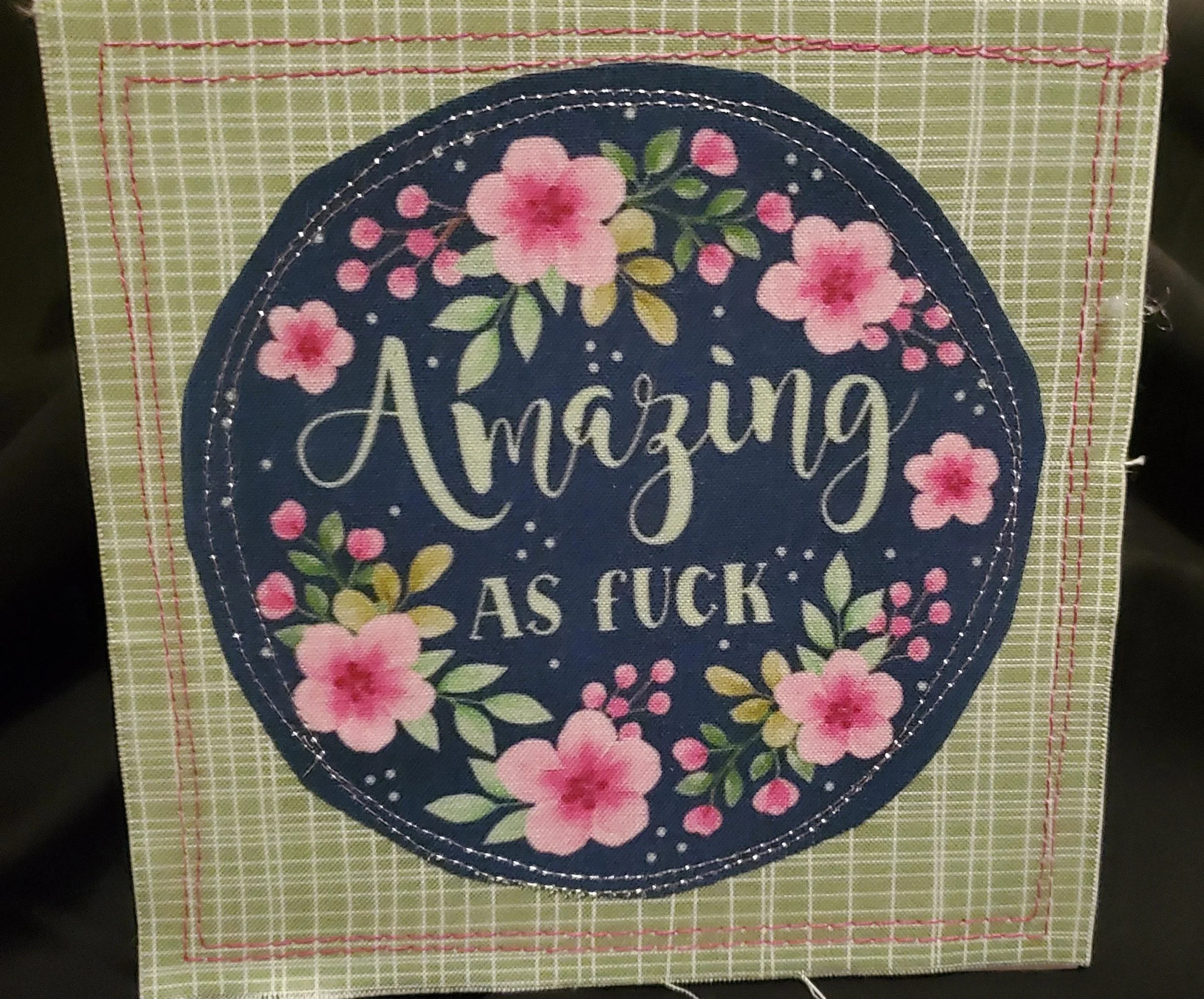 Funny Handmade Encouragement Card | Amazing As Fuck Greeting Card | Snarky Friendship Card | Fabric Appliqué Card | Adult Humor Card