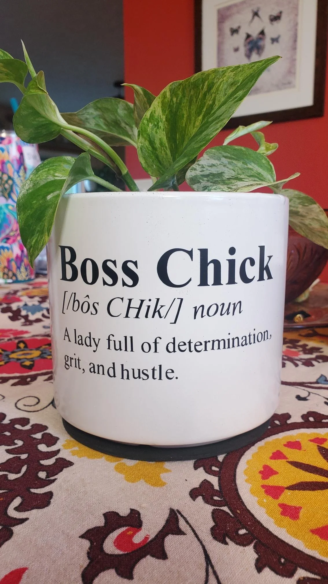 💼 Boss Chick Ceramic Planter