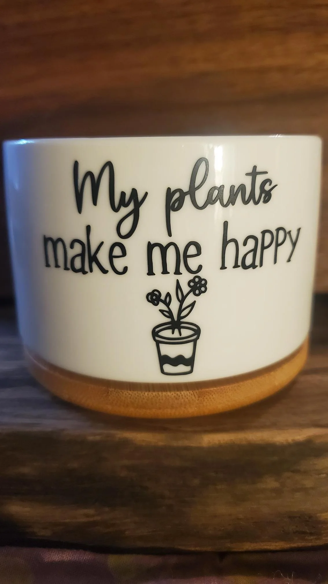 🌿 My Plants Make Me Happy Succulent Planter