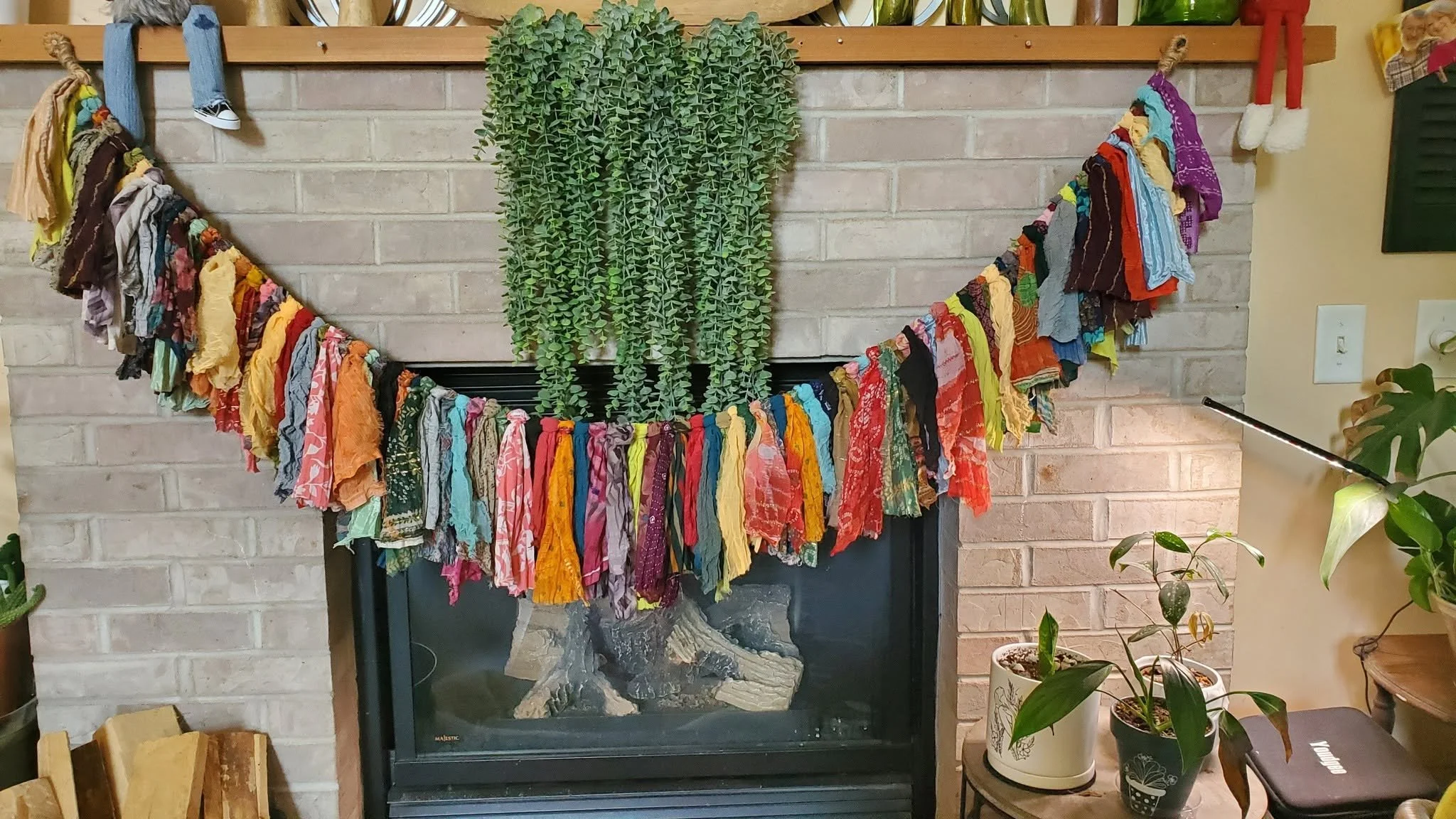 Boho Chindi Rag Garland | Handmade Fabric Banner | Colorful Bohemian Home Decor | Upcycled Textile Garland | Available in 4, 5, or 6 Feet