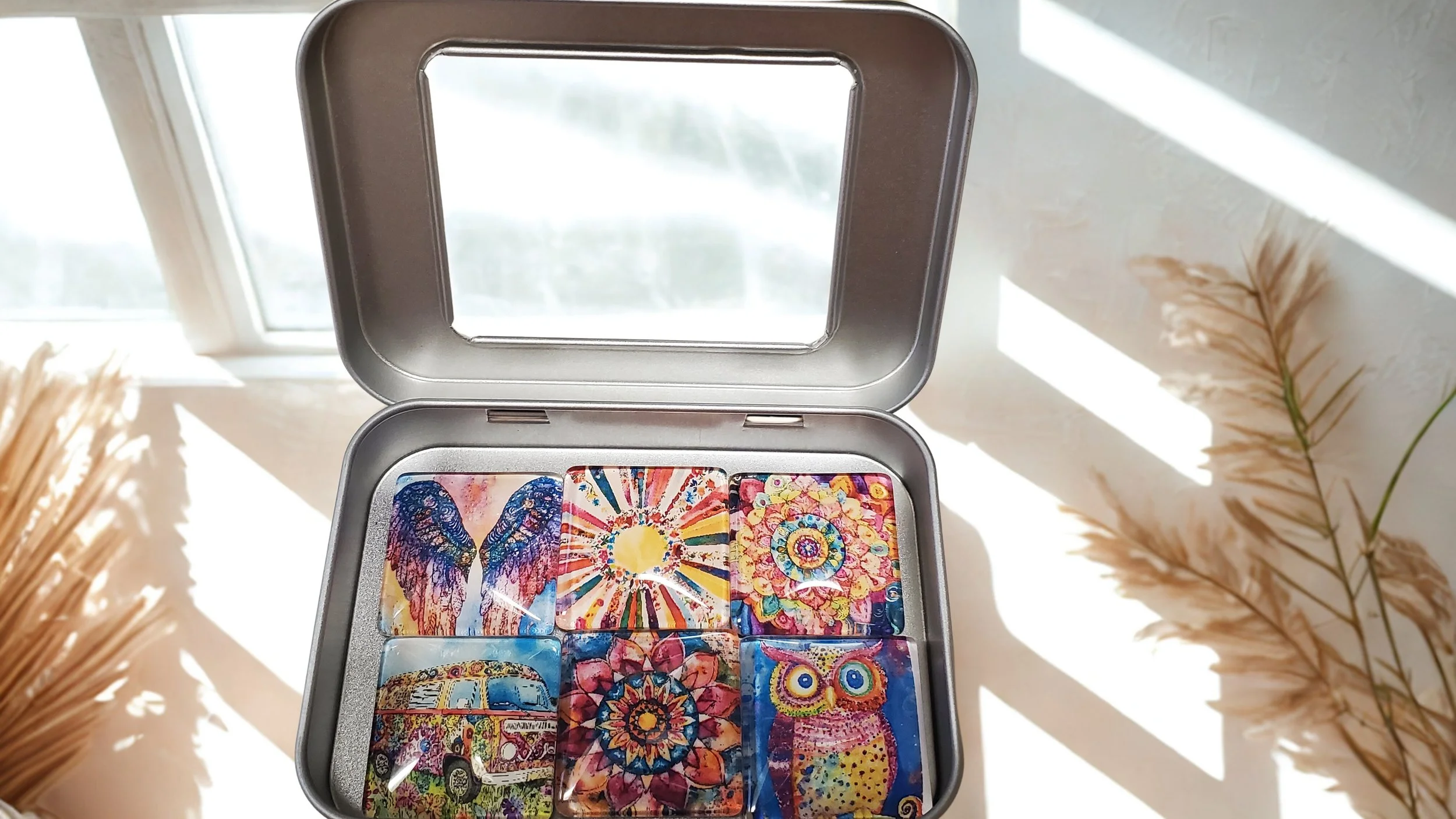🌞 Boho Soul Glass Magnet Set