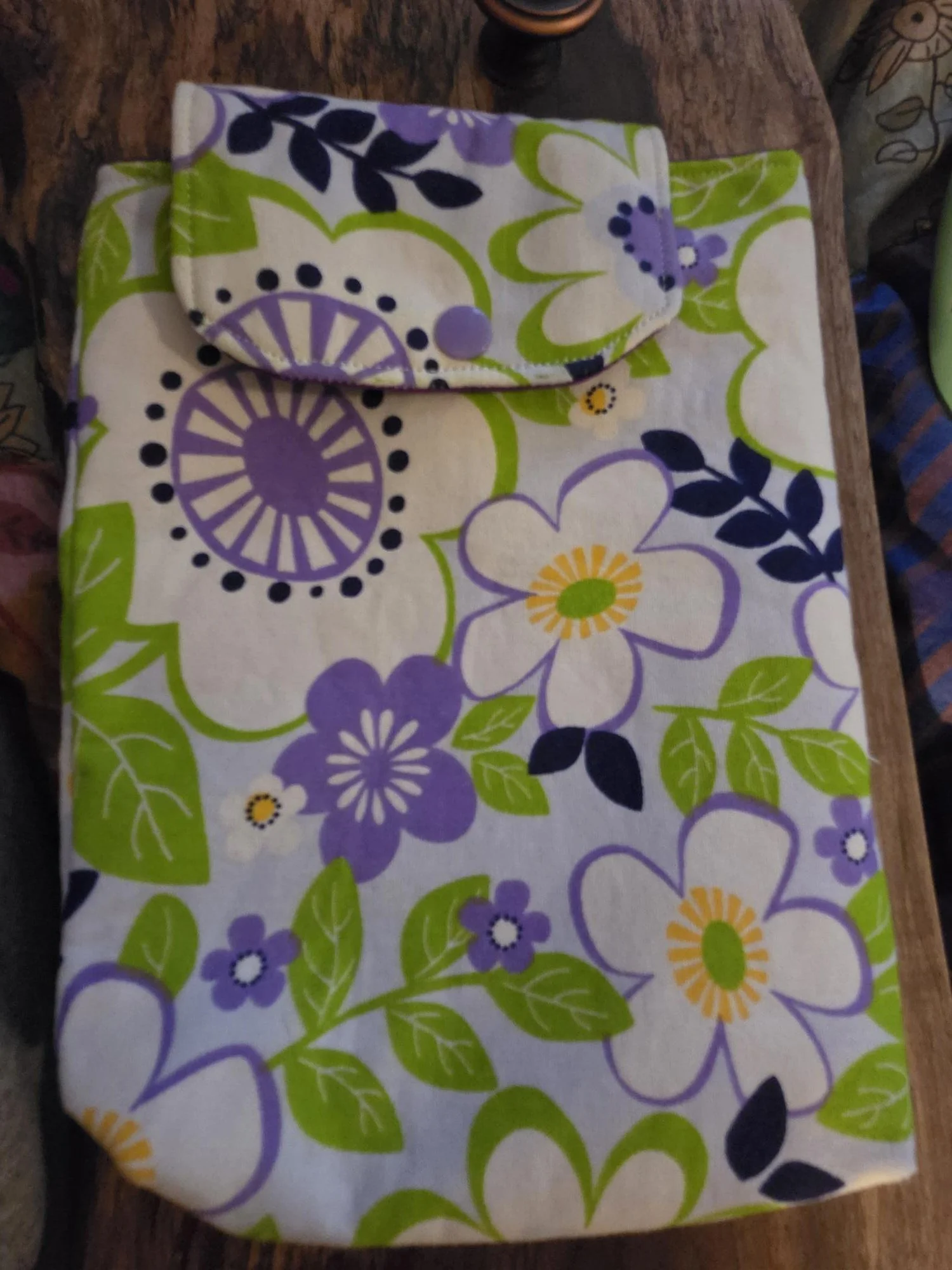 Small Book Sleeve-Purple Floral