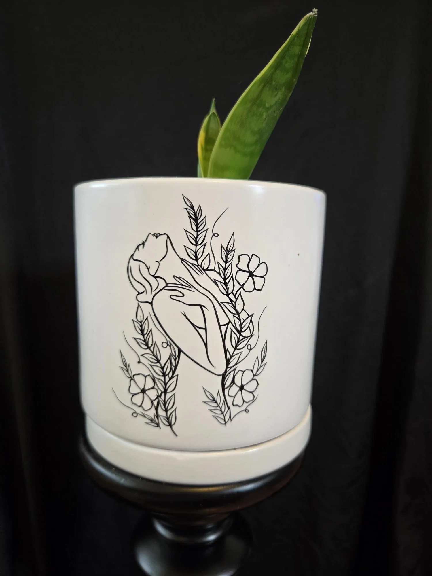 🤍 Boho Botanical Woman Ceramic Planter