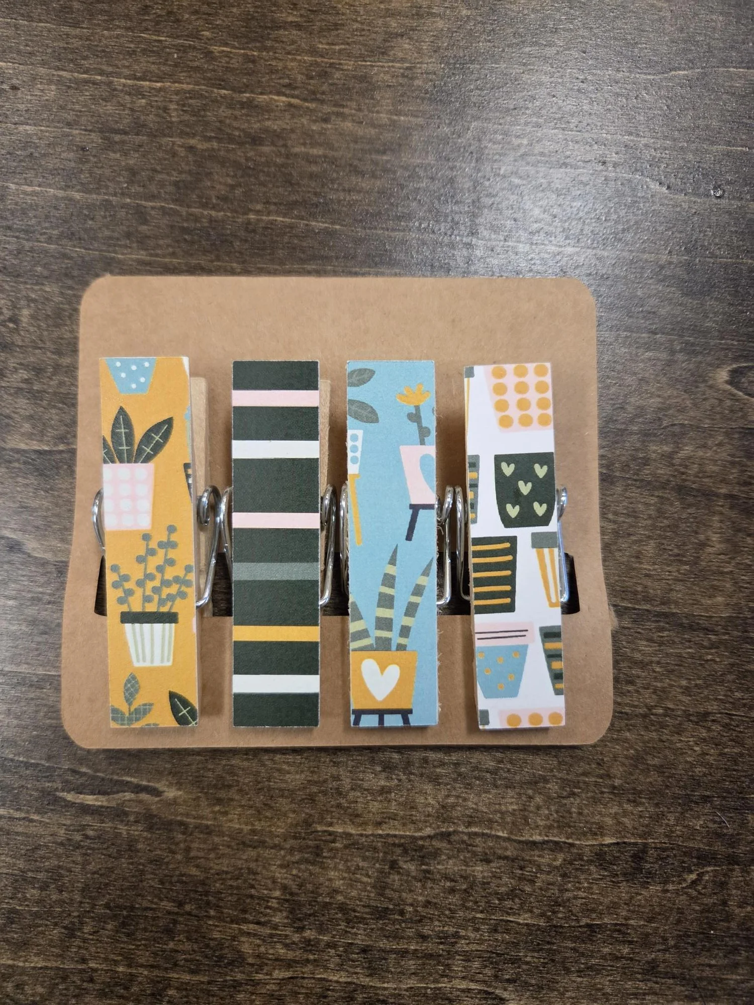 🌿🪴Potted Handmade Clothespin Magnet Clips