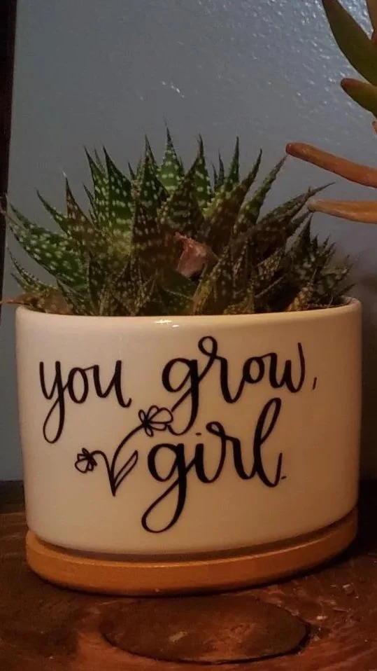 🌸 You Grow Girl Succulent Planter