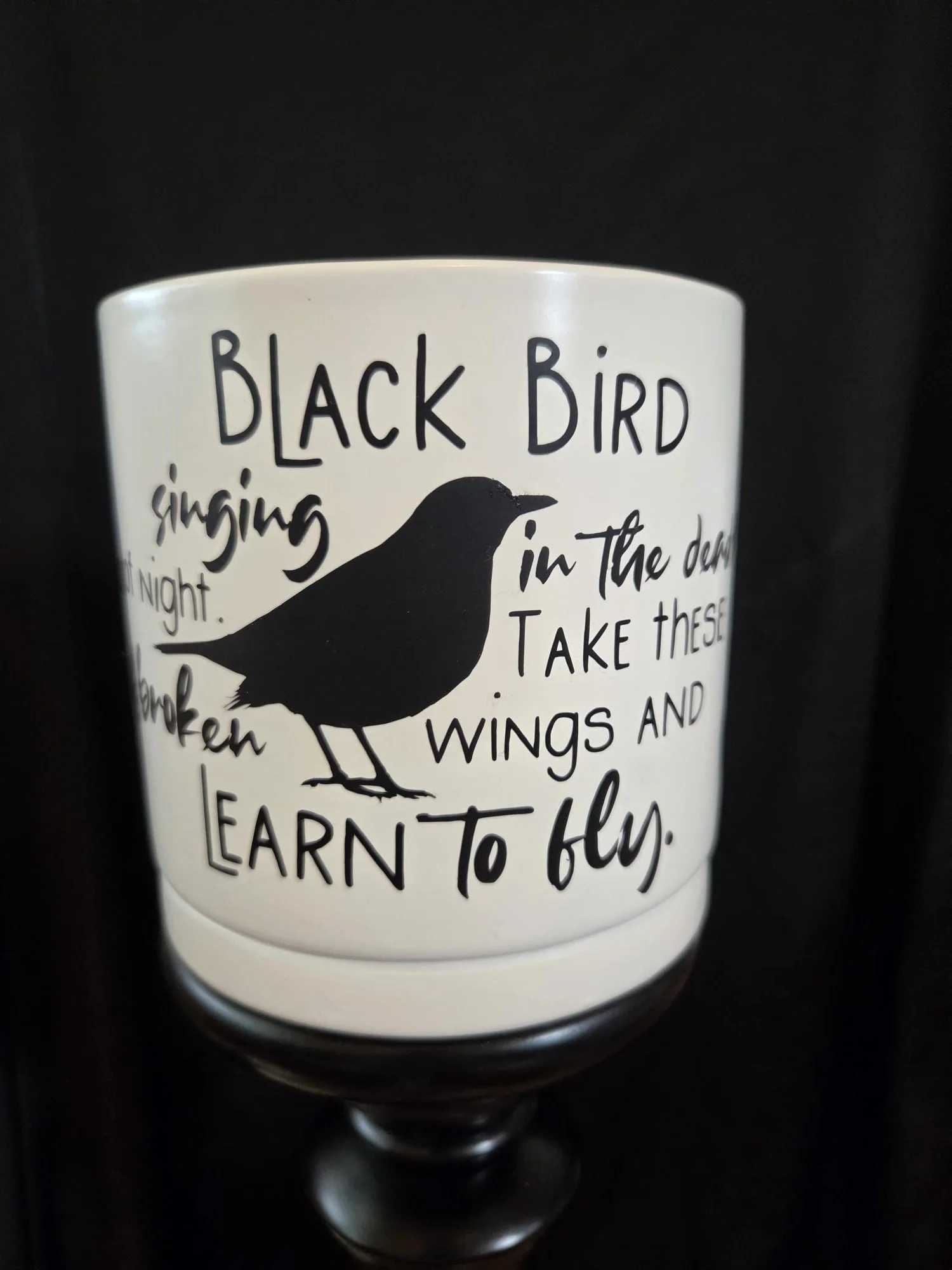 Black Bird Inspired Ceramic Planter