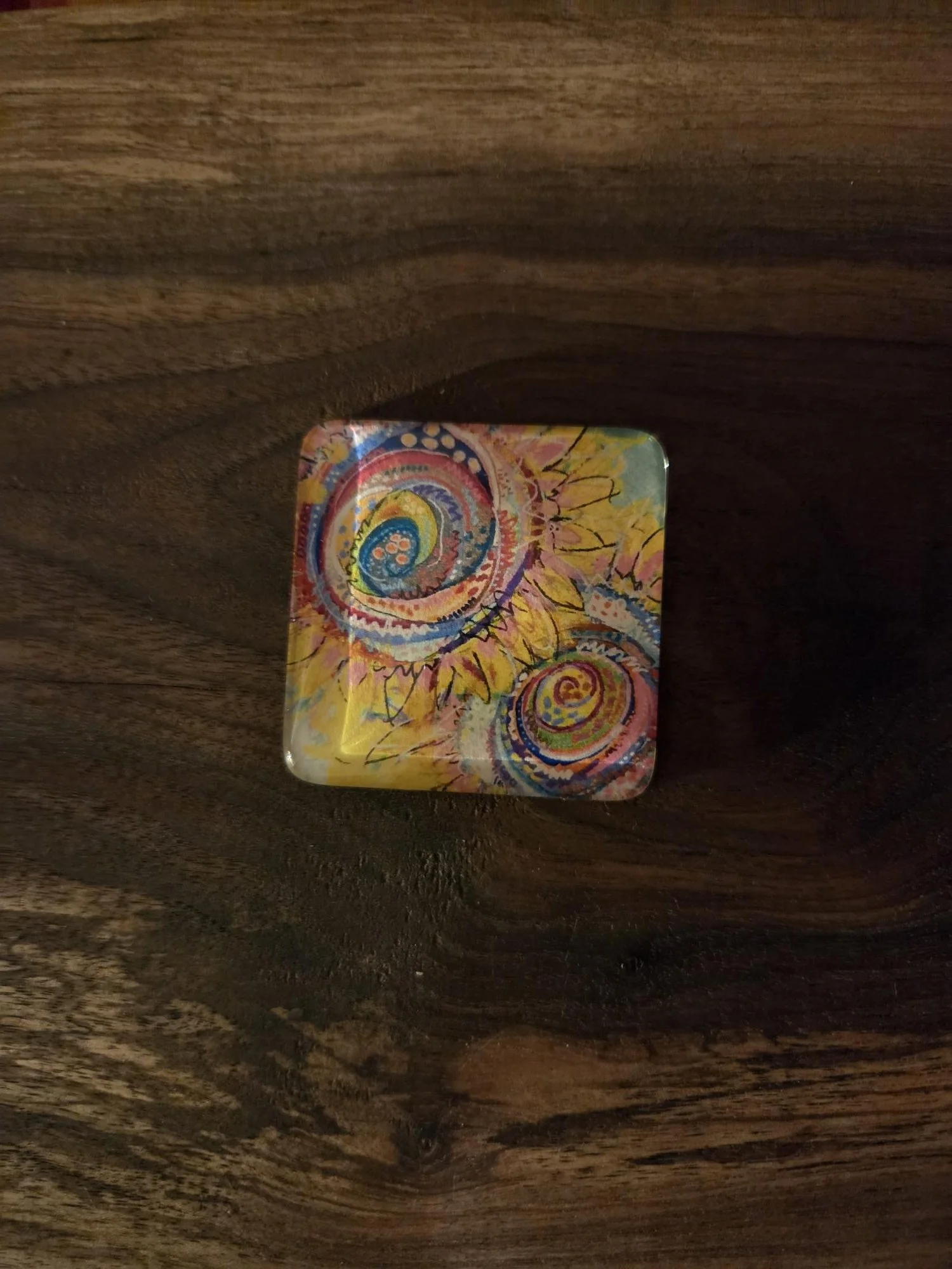 🌻Boho Sunflower Glass Magnet