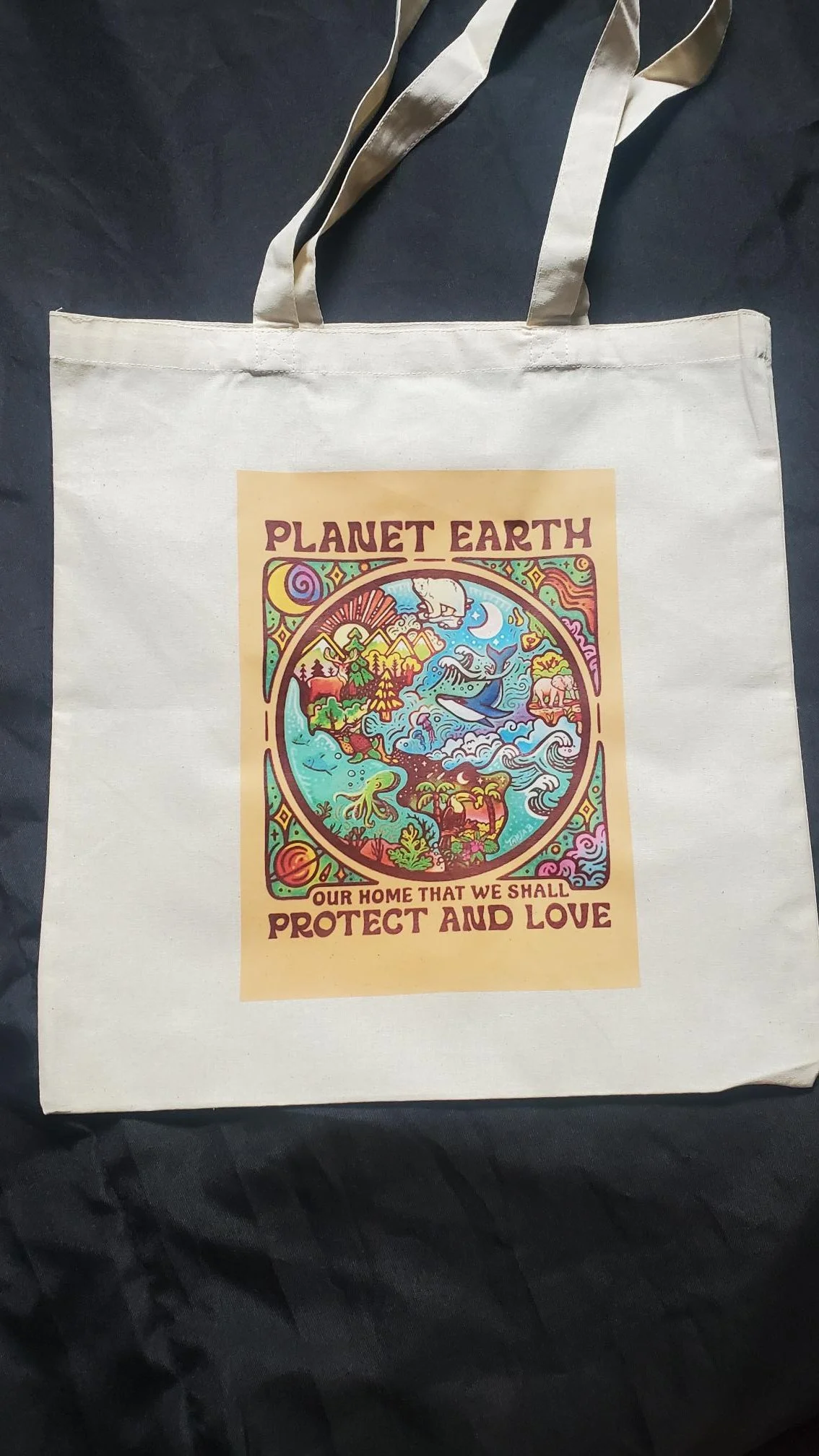 🌎 Planet Earth Canvas Tote Bag