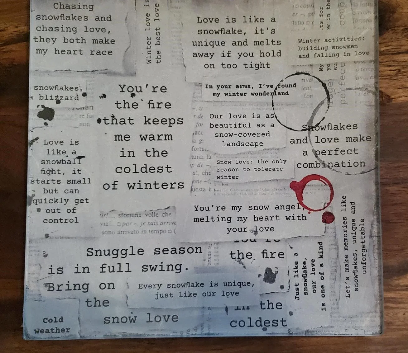 Handmade Winter Love Glass Trinket Plate