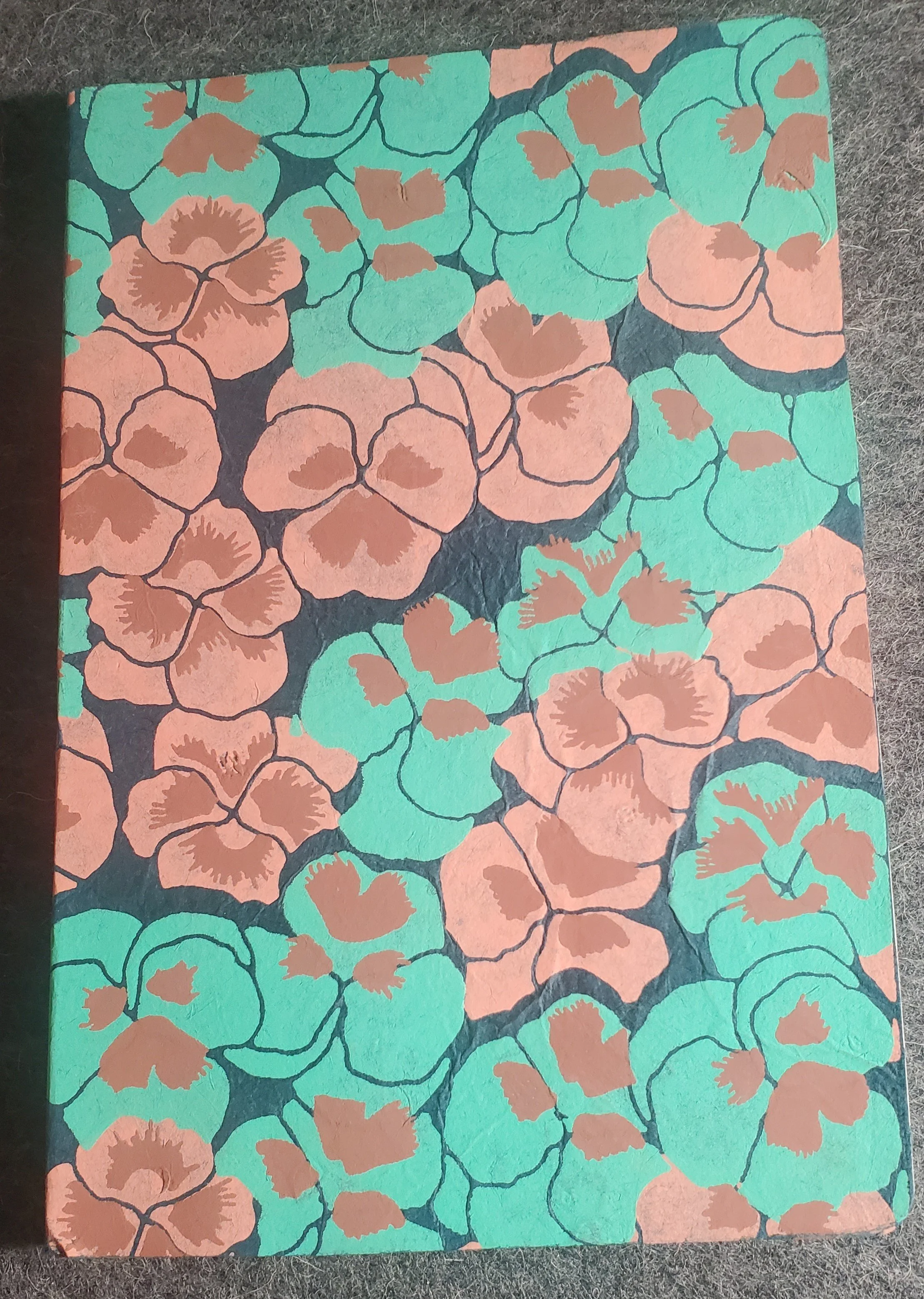Lined Journal - Green and Coral Floral