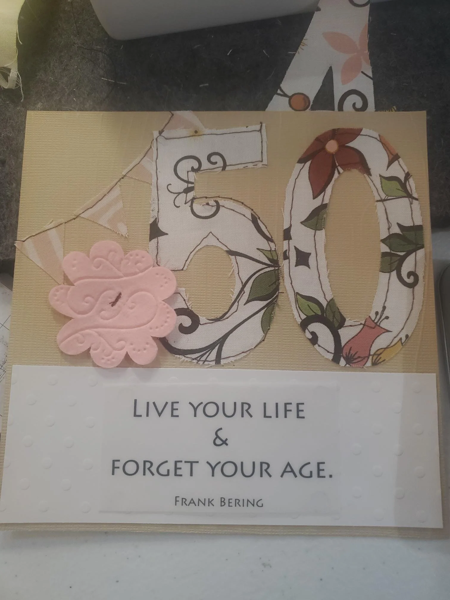 6 inch square card-50th Birthday