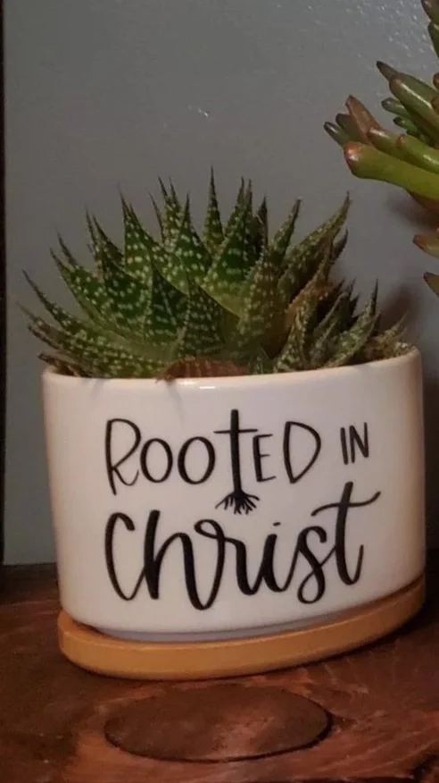 🌿Rooted in Christ Succulent Planter
