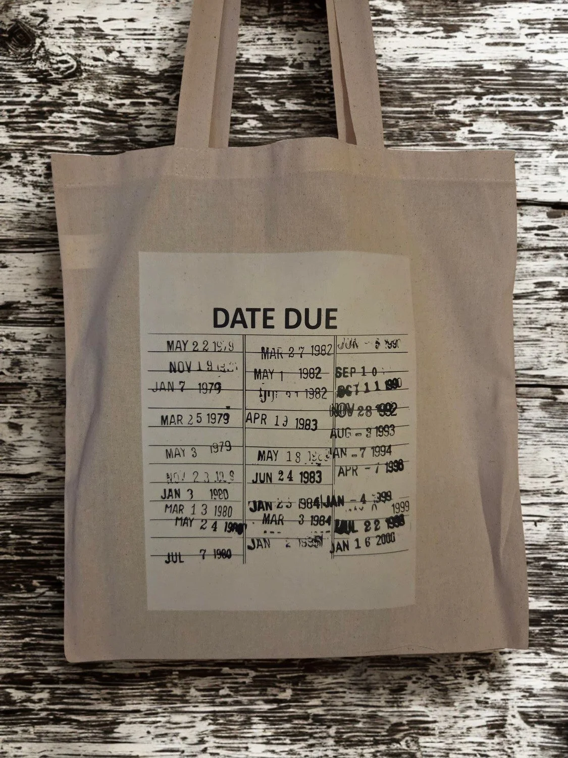 📚  Library Card Date Due Canvas Tote Bag