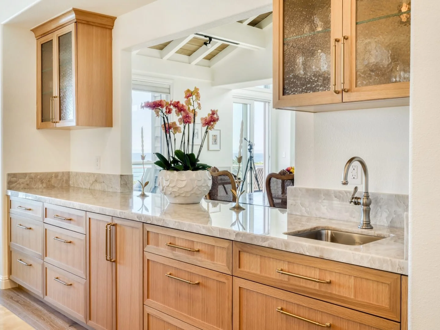 Wood cabinetry and classic countertops
