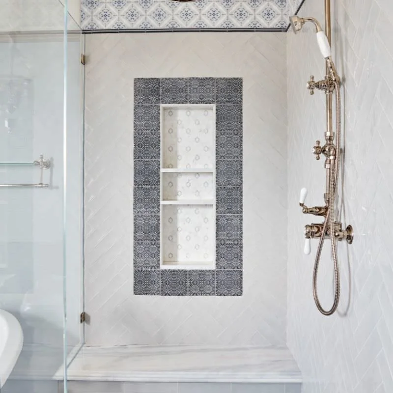 Traditional coastal custom tile work for bathroom design