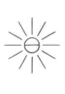 A black background with a silver sunburst design and a circular center.