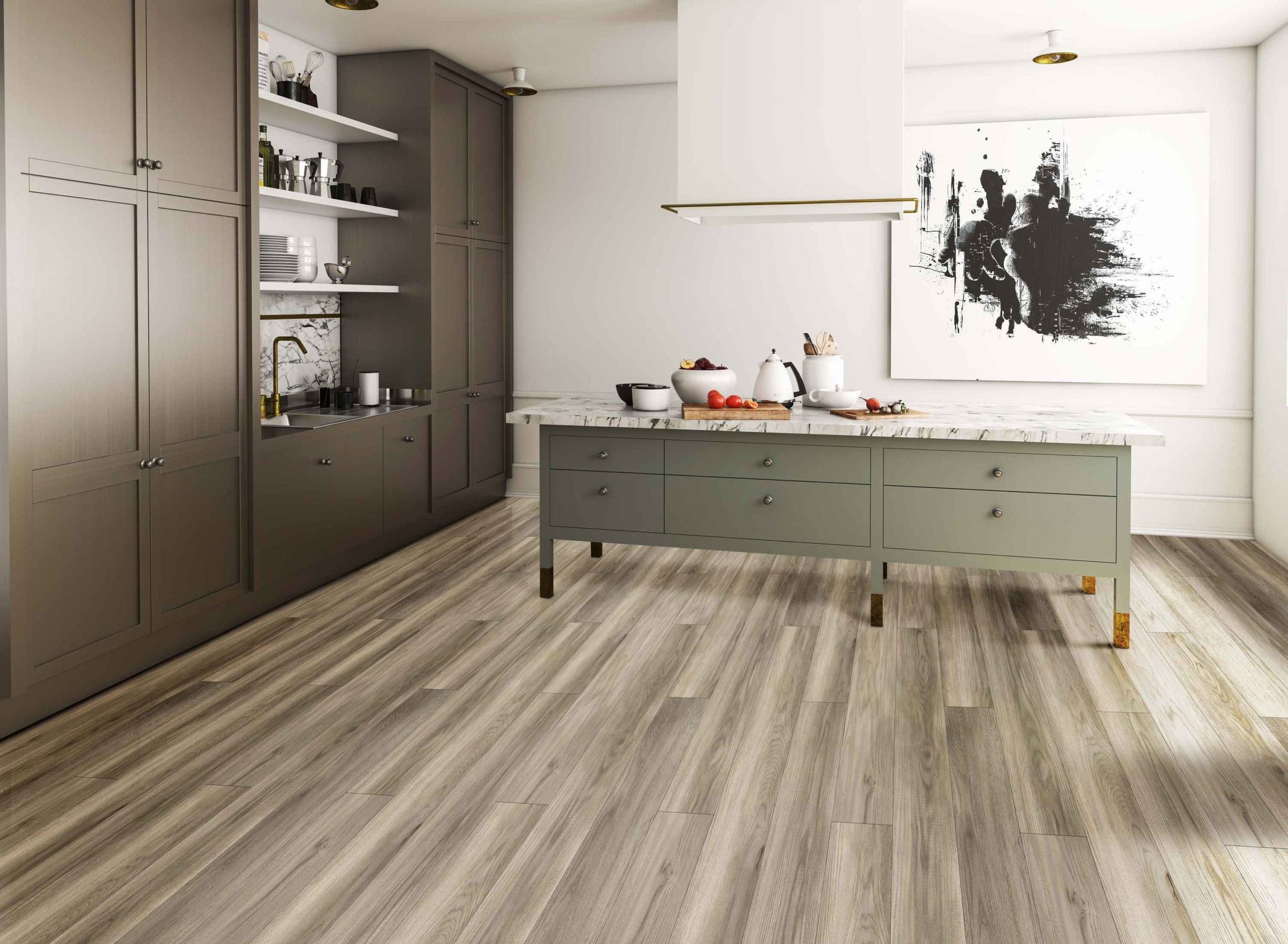 Commercial luxury vinyl plank flooring in a high traffic space