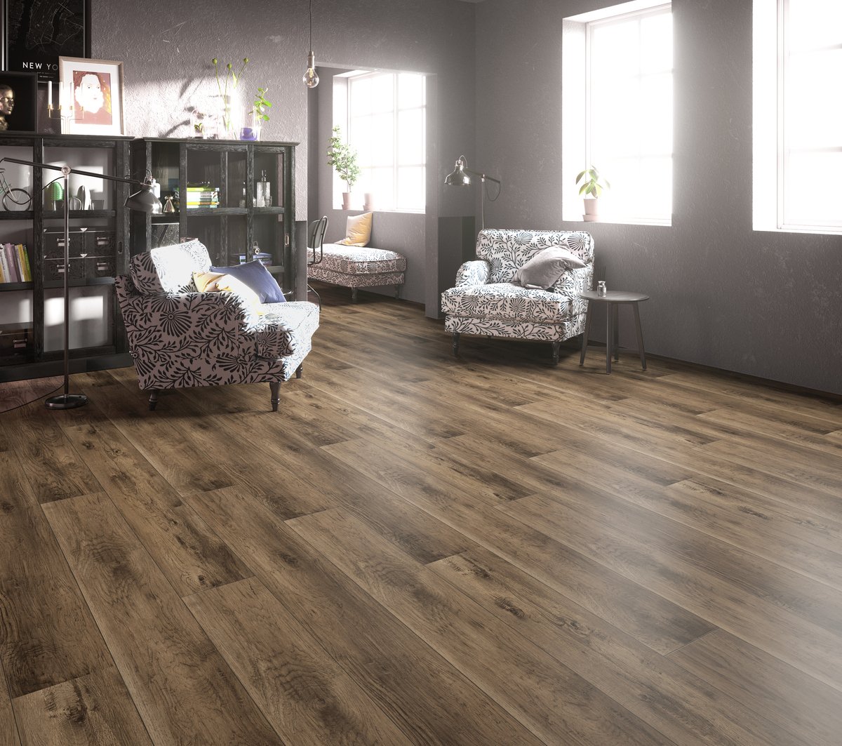 Home renovation with new flooring installation in progress