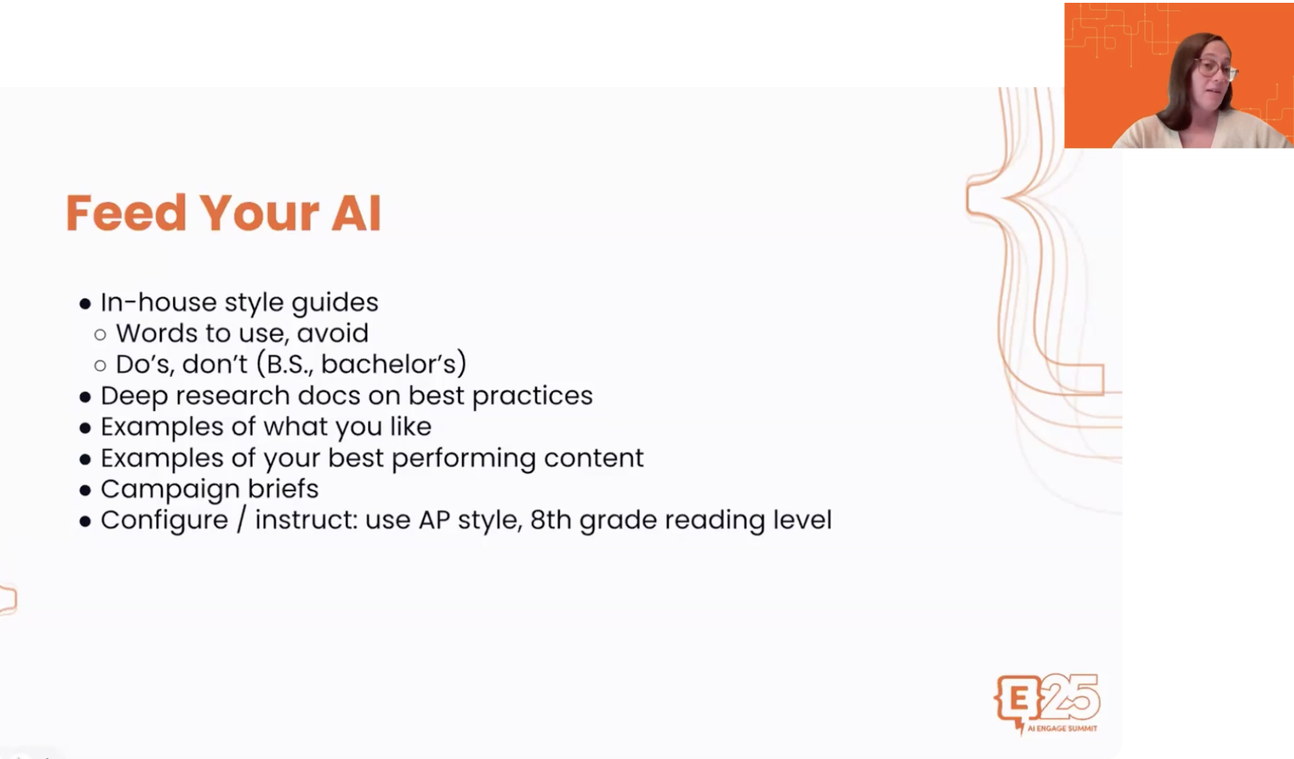 a screenshot from a YouTube webinar video about writing with AI