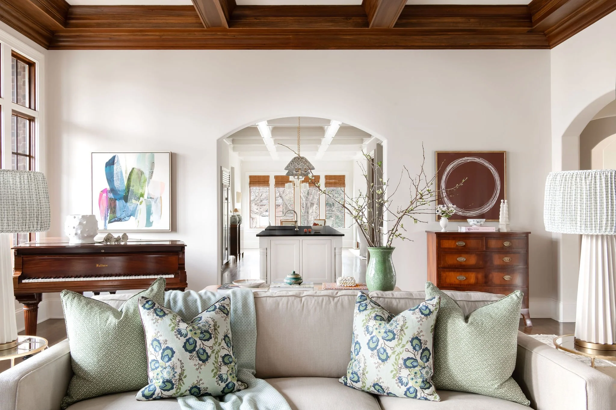 Luxury residential interior design by Kate Figler Interiors in Nashville featuring timeless and layered interiors.