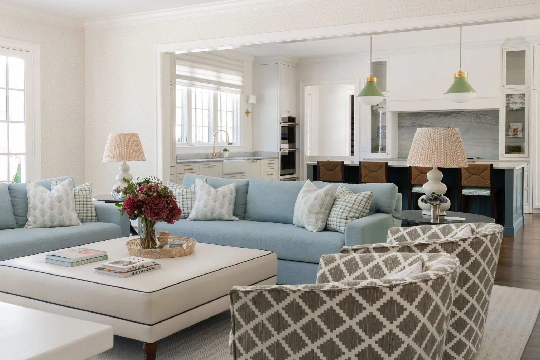 Luxury residential interior design by Kate Figler Interiors in Nashville featuring timeless and layered interiors.