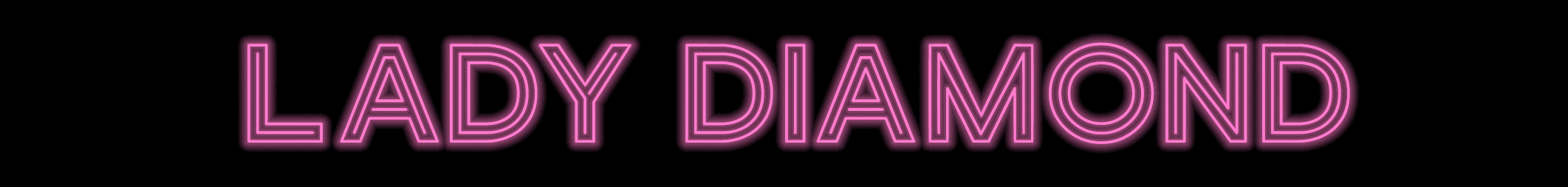 Neon sign with the words "Lady Diamond" in pink letters.