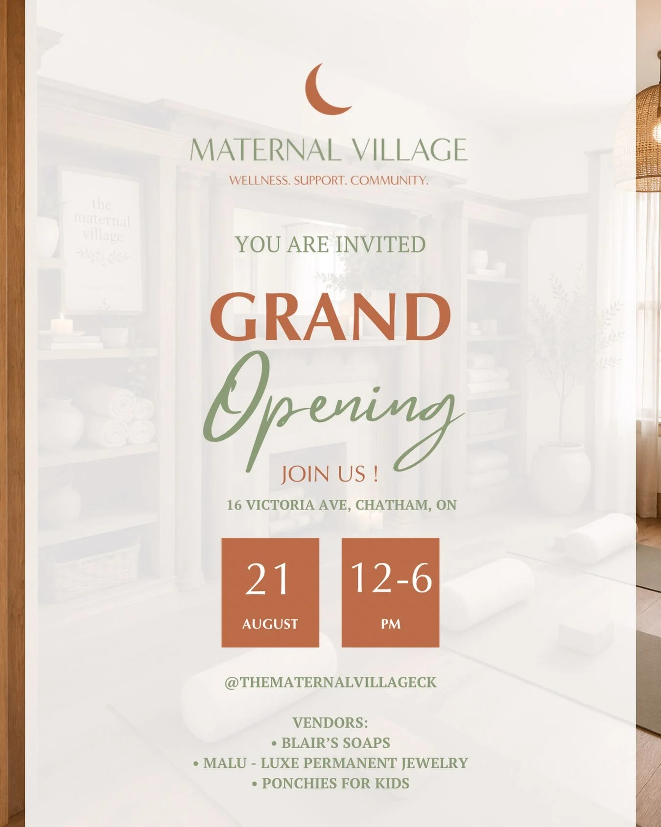✨ You&rsquo;re invited&hellip;

After months of dreaming, renovating, planning, and bringing together an incredible team of practitioners, we are so excited to finally open the doors to The Maternal Village.

Our vision has always been simple:
To cre