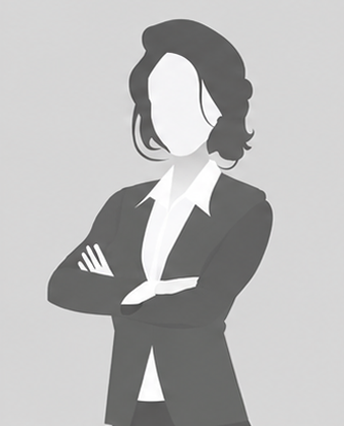 Silhouette of a woman with shoulder-length hair, crossing her arms, wearing a blazer over a shirt.