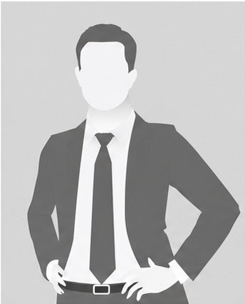 Silhouette of a man in a suit with one hand on his hip.