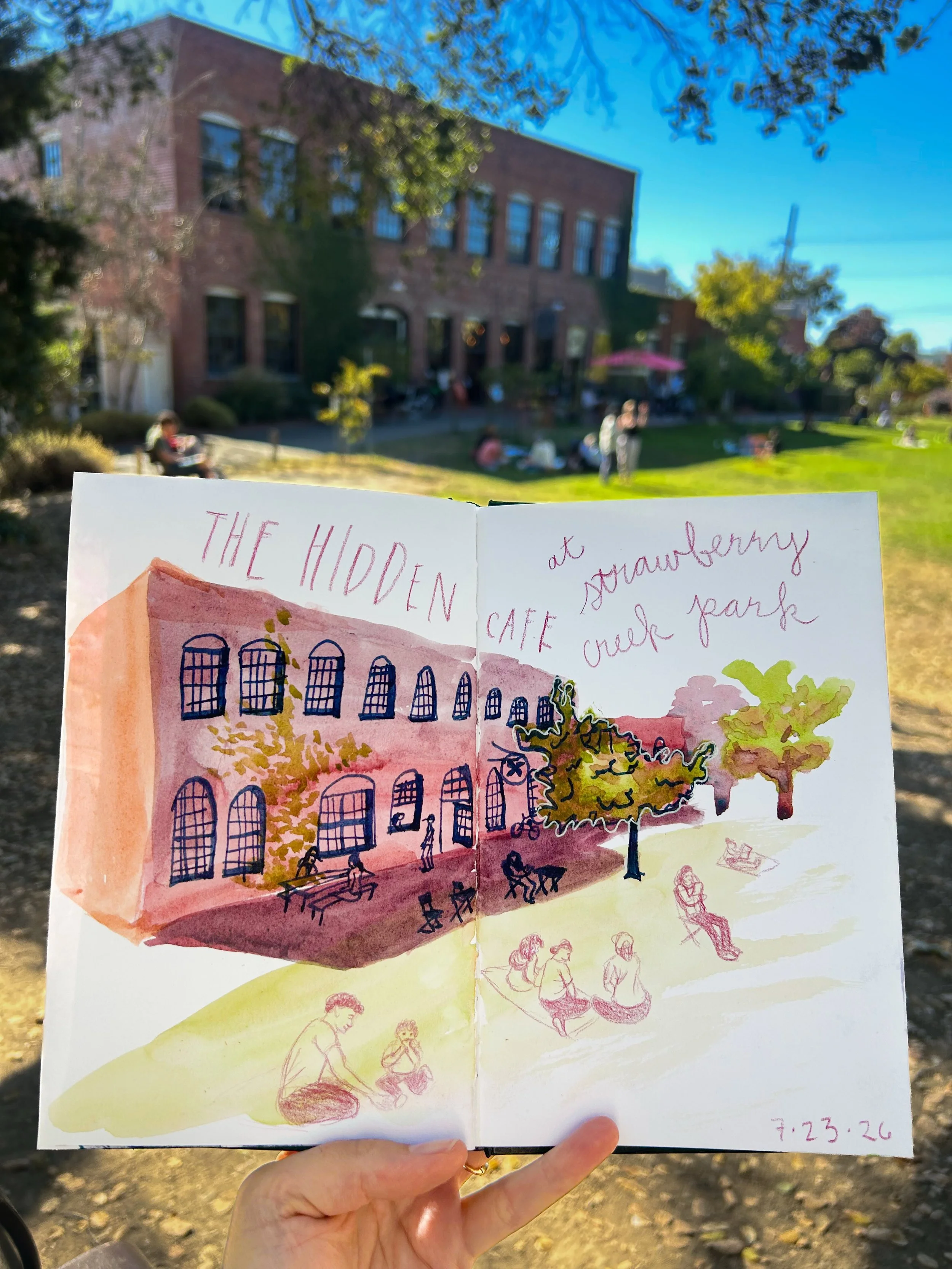 Yesterday, I took another bicycle trip to the Amtrak to Berkeley, this time purely for sketching around the East Bay! 🚲 🚊 

I feel like I&rsquo;m starting an unofficial artist residency at The Hidden Cafe where I just sketch it every time I&rsquo;m